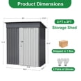 thumbnail image 2 of Jaxpety 5x3 ft Outdoor Storage Shed, Metal Garden Shed with Lockable Door for Backyard, Patio, Lawn, 2 of 11