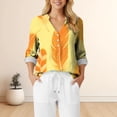 thumbnail image 2 of QASIEATN Women's Shirts 3/4 Sleeve Womens Tops Butterfly Casual Shirts Blouse Tops for Women, 2 of 5