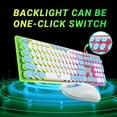 thumbnail image 4 of SYGTA Gaming Keyboard and Mouse Combo, 104 keys RGB Backlit USB-A Wired Computer Keyboard for Game and Office,Retro Punk Round Keycaps for PC Mac,Blue&White, 4 of 7