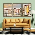 thumbnail image 3 of IDEA4WALL 3 Piece Framed Canvas Wall Art for Living Room, Bedroom Italy City Landscape Canvas Prints for Modern Home Decoration Ready to Hang, 3 of 4