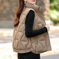 thumbnail image 4 of Rutainlusire Womens Puffer Vest Womens Solid Color Trendy Puffer Vest Ladies' Casual Colored Sleeveless And Hoodless Jacket With Pockets And Stand Collar, 4 of 5