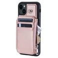 thumbnail image 4 of SaniMore for iPhone 15 PU Leather Case, Zipper Purse RFID Blocking 4 Card Slots Removeable Wrist Strap Protective Handbag Flip Cover Stylish Shockproof for Girls Women, Rosegold, 4 of 8