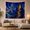 Magic Portal, variant on Deep blue snowy cabin valley beneath swirling stars, Painterly winter fantasy Style for Winter landscape enthusiasts, Thoughtful Gift for Living room, bedroom, reading nook, Tapestry Wall Hanging