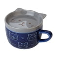 thumbnail image 1 of Moyic Taza de cerámica con dibujos animados, diseño bonito, 320ml de capacidad, mango antiescaldado, parte inferior antideslizante Utensilios de cocina Taza Gato Gris, 1 of 6