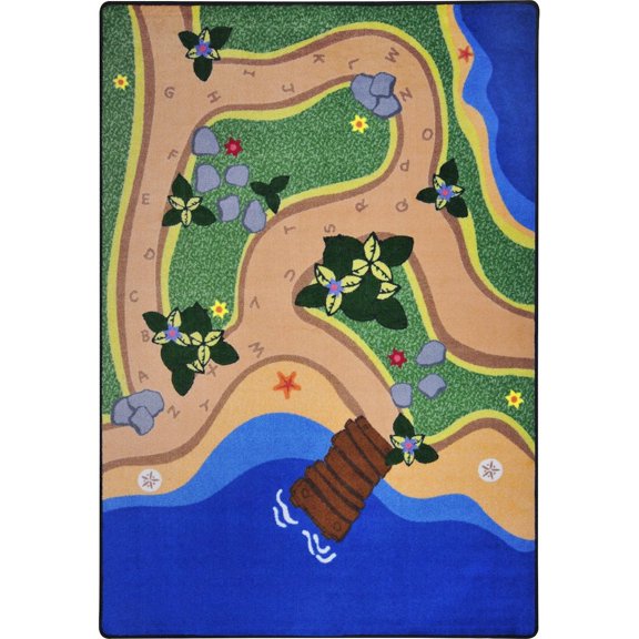 Joy Carpets Kid Essentials Sandy Shores 5'4" x 7'8" Area Rug in Color Multi