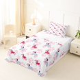 thumbnail image 5 of Homewish Kawaii Dachshund Animal Twin Sheets,Pink Dog Paw Print Bedding,3pcs,1 Fitted Sheet and 1 Pillowcase, 5 of 6