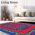 thumbnail image 2 of ODIKA 2'x3' Machine Washable Non-Slip Area Rug, Enchanted Petal Dance with Artistic Accents High Traffic Rug, Blue, 646490, 2 of 7