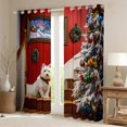thumbnail image 4 of jejeloiu Christmas Tree Black Out Curtains,Cute Pet Dog Curtains Pack of 2 (42x63 Each),Colorful Xmas Ball Bedroom Curtains For Teens,Microfiber Bedroom Decor, 4 of 6