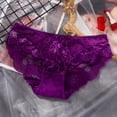 thumbnail image 3 of Gibobby Braguitas Slim Fit Ropa interior encaje para mujer Bragas hipster transpirables sexy Calzoncillos sin elásticos （Morado， XL), 3 of 4
