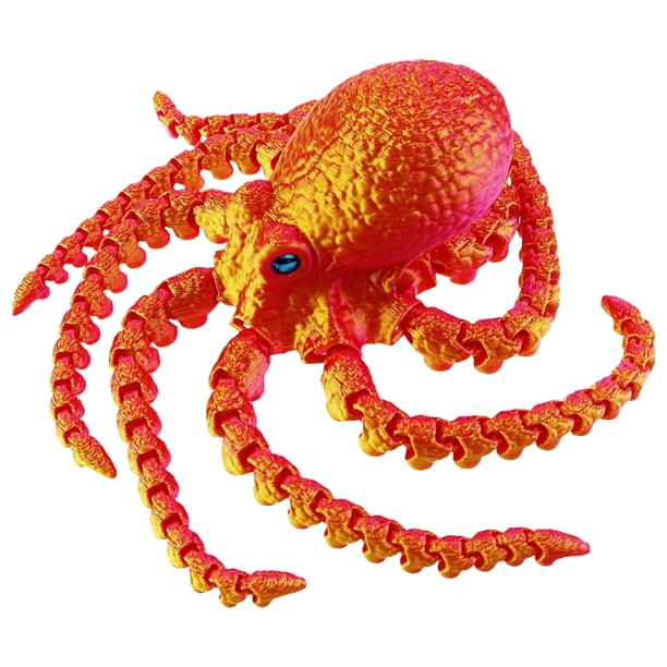 Juguete Pulpo Articulado Impreso en 3D para El Y La Oficina