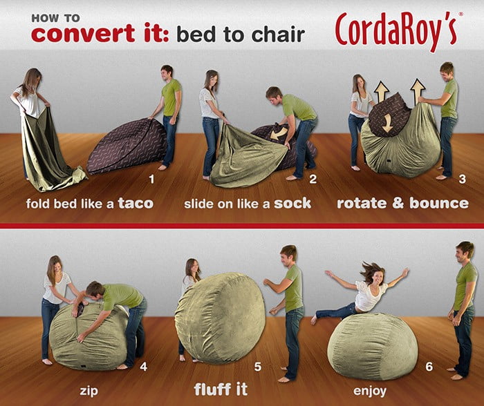 Cordaroy S Bean Bag Chair Corduroy Convertible Chair Folds From