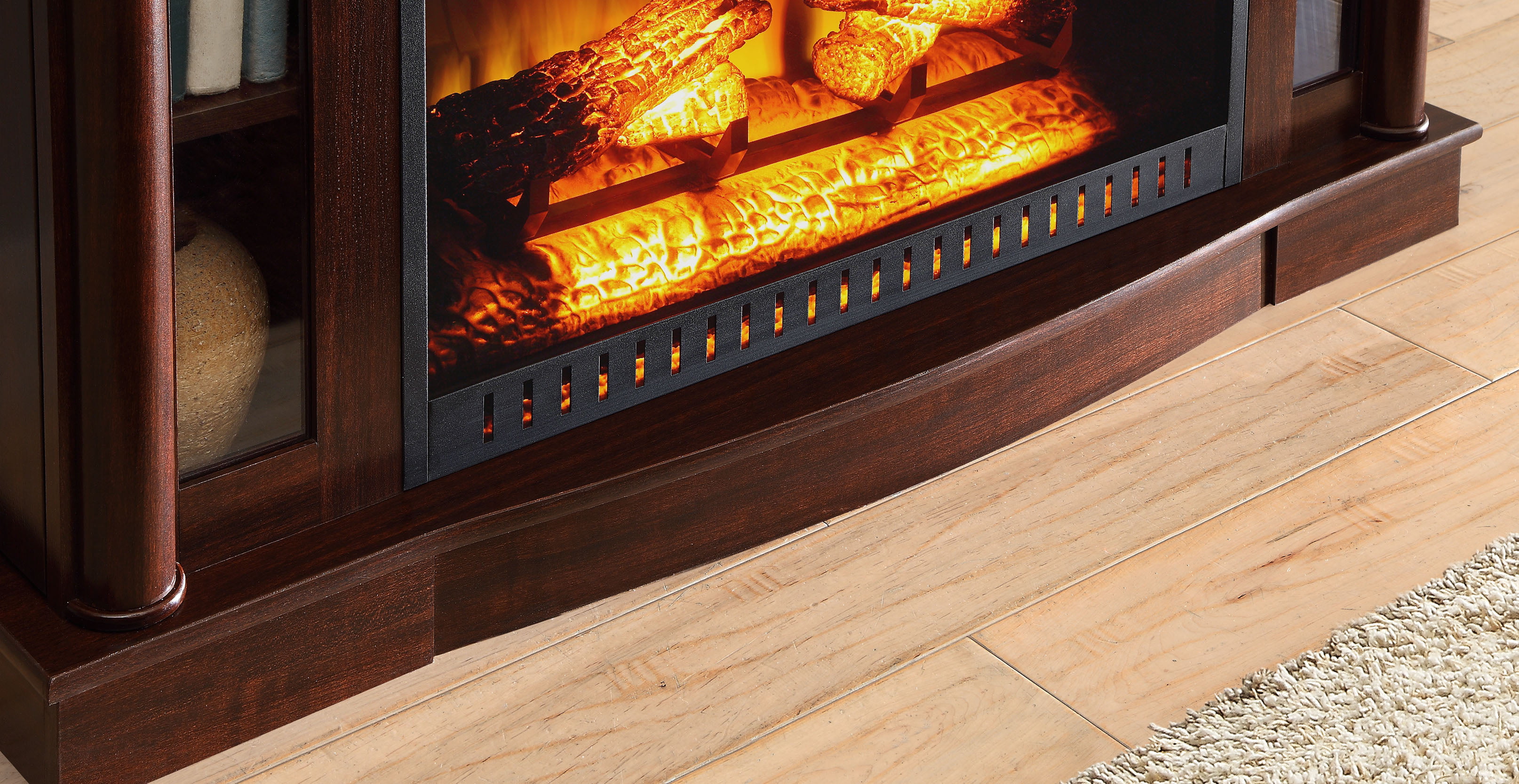better homes and gardens media electric fireplace ashwood road brown
