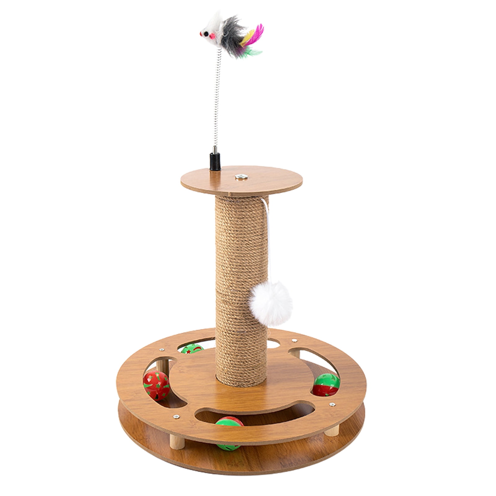 Multifunctional Cat Activity Tree Tower Sisal Rope Kitten Claw Scratcher with Interactive Toy Ball Ejoyous Cat Scratching Post 
