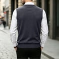 thumbnail image 7 of successthop Wool Sweaters for Men Cardigan Sleeveless V Neck Tops Button Up Knitwear Light Solid Fall Casual Clothes, 7 of 7