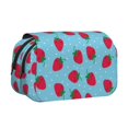thumbnail image 1 of Disketp Strawberries Estuche de Lápices de Doble Capa con Tapa Abatible y Cremallera, Organizador Escolar para Adolescentes y Adultos, 1 of 7