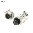 thumbnail image 2 of Eigraketly 5 pares macho hembra conector de aviación enchufe Metal plata piezas de enchufe Herramientas y ferretería GX12-4 pin y plata, 2 of 6