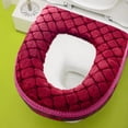 thumbnail image 4 of Toilet Mat Washable Red Cushioned Toilet Seat Cover Pads Soft Warm Winter Comfort for Bathing Experience, 4 of 7