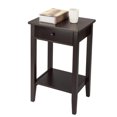 thumbnail image 5 of Wood Espresso Nightstand with Drawers, Tall Nightstands, Small Bed Side Table, Night Stand with Open Storage Shelves for Apartment, Small Places, Bedroom, Living Room, 5 of 5