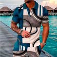 thumbnail image 2 of HomeGardon Shirts for Men Mens Fashion Color Block Shirts Casual Short Sleeve T Shirt, Men's Striped Moisture Wicking Golf Shirts Cotton Turndown Collar Blouse Tops S-5XL, 2 of 5
