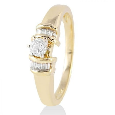 Foreli 0.3CTW Diamond 14K Yellow Gold Ring W Cert