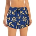 thumbnail image 4 of Lsque Anchors and Nautical Printed Women's Running Shorts with Liner Pockets,Elastic Quick Dry Workout Athletic Gym Yoga Shorts,Womens High Waist Shorts-Small, 4 of 9