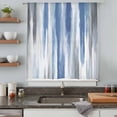 thumbnail image 5 of Blue Gray Sheer Curtains 45 Inches Long, Modern Simple Abstract White Ombre Texture Light Filering Curtains, Breathable Simi Curtain Privacy Drapes for Kitchen Bathroom Small Window Treatment, 5 of 9