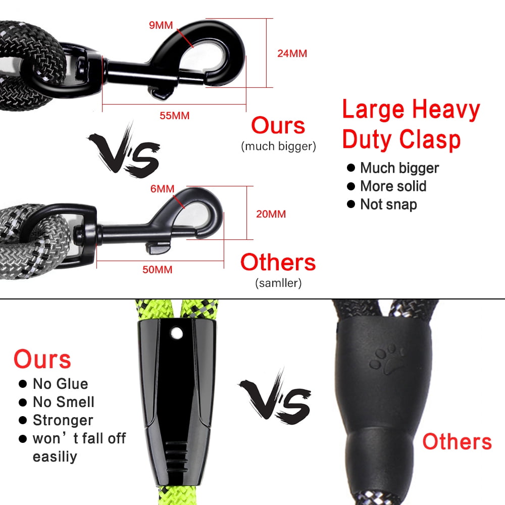 Plutus Pet Long Rope Dog Leash, Heavy Duty, Reflective, With Comfortable Padded Handle, 15FT 20FT 30FT Dog Training Leash for Small Medium Large Dogs (50FT, Green)