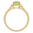 thumbnail image 4 of 1.86 ctw Solitaire with Zirconia Diamond Accents Anniversary Ring for Women | Emerald Cut Natural Peridot | Hyperallergenic Solid 18K Yellow Gold, 4 of 5