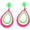 B, variant on 70s 80s Heart Teardrop Acrylic Stud Drop Dangle Retro Earrings for Women Jewelry Geometric Flash Colorful Outfit Glow Party Costume Hollow Stylish