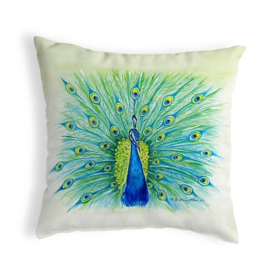 Betsy Drake Interiors Peacock No Cord Pillow 18x18