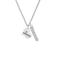 thumbnail image 2 of Delight Jewelry Silvertone Large Bridesmaid Heart Silvertone Fearless Bar Charm Necklace, 23", 2 of 4