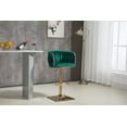 thumbnail image 3 of Swivel Bar Stools Set of 2, Counter Height Bar Stools in Velvet with Woven Back and Footrest, Adjustable Hydraulic Kitchen Counter Bar Chairs Barstool for kitchen island, Home Bar, Dining Room, Green, 3 of 8
