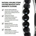 thumbnail image 2 of Ciana Men's Natural Healing Stone Leather Bracelet With Magnetic Closure (Black Onyx), 2 of 4