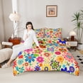 thumbnail image 4 of Homewish Colorful Flowers 2pcs Bedding Comforter Set For Kids Teens Adults,Chic Floral Blossoms Twin Comforter Sets,Exotic Style Breathable Bedding Set,Ultra Soft Home Decor,Reversible, 4 of 8