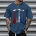 thumbnail image 4 of Caqnni Men's American Flag T-Shirts Fourth Of July Short Sleeve Graphic Patriotic Tees Roun Neck Casual Tops(Dark Blue,XL), 4 of 4