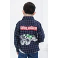 thumbnail image 3 of Monster Jam Grave Digger Flannel Matching Family Button Down Shirt Plaid Toddler to Big Kid, 3 of 5
