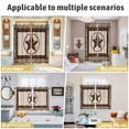 thumbnail image 6 of Country Texas Star Kitchen Curtains Small Short 39 Inch Length, Brown Farmhouse Vintage Wooden Grommet Top Bedroom Living Room Curtains, Light Filtering Cafe Curtain Drapes 2 Panels Set 55''x39'', 6 of 9
