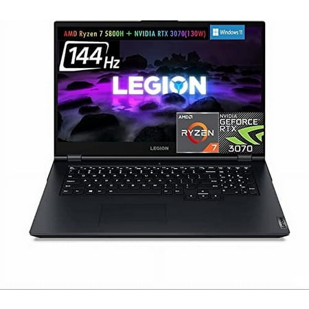 Newest Lenovo Legion 5 Gen 6 Gaming Laptop, AMD Ryzen 7 5800H, 17.3" FHD IPS 144Hz Display, NVIDIA GeForce RTX 3070(TGP 130W), Type-C, Dolby Vision, Win 10 Free Upto 11 (64GB RAM | 2TB PCIe SSD)