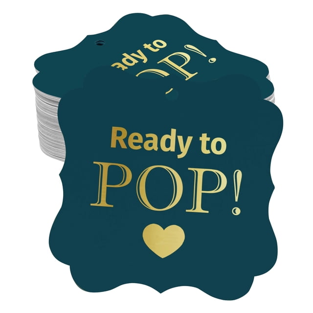 Inkdotpot Pack Of 50 Ready To Pop Baby Shower Paper Tags DIY Craft Bracket Shape Real Gold Foil Hang Tags