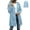 Light Blue, variant on Women's Packable Jackets Mid Length Waterproof Rain Windbreaker Lightweight Full Zip Coats with Elastic Cuff Wine S