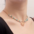 thumbnail image 5 of Collar de cuentas de turquesa largo anudado collar de piedra de la capa de joyería hecha a mano, 5 of 5