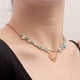 thumbnail image 5 of Collar de cuentas de turquesa largo anudado collar de piedra de la capa de joyería hecha a mano, 5 of 5