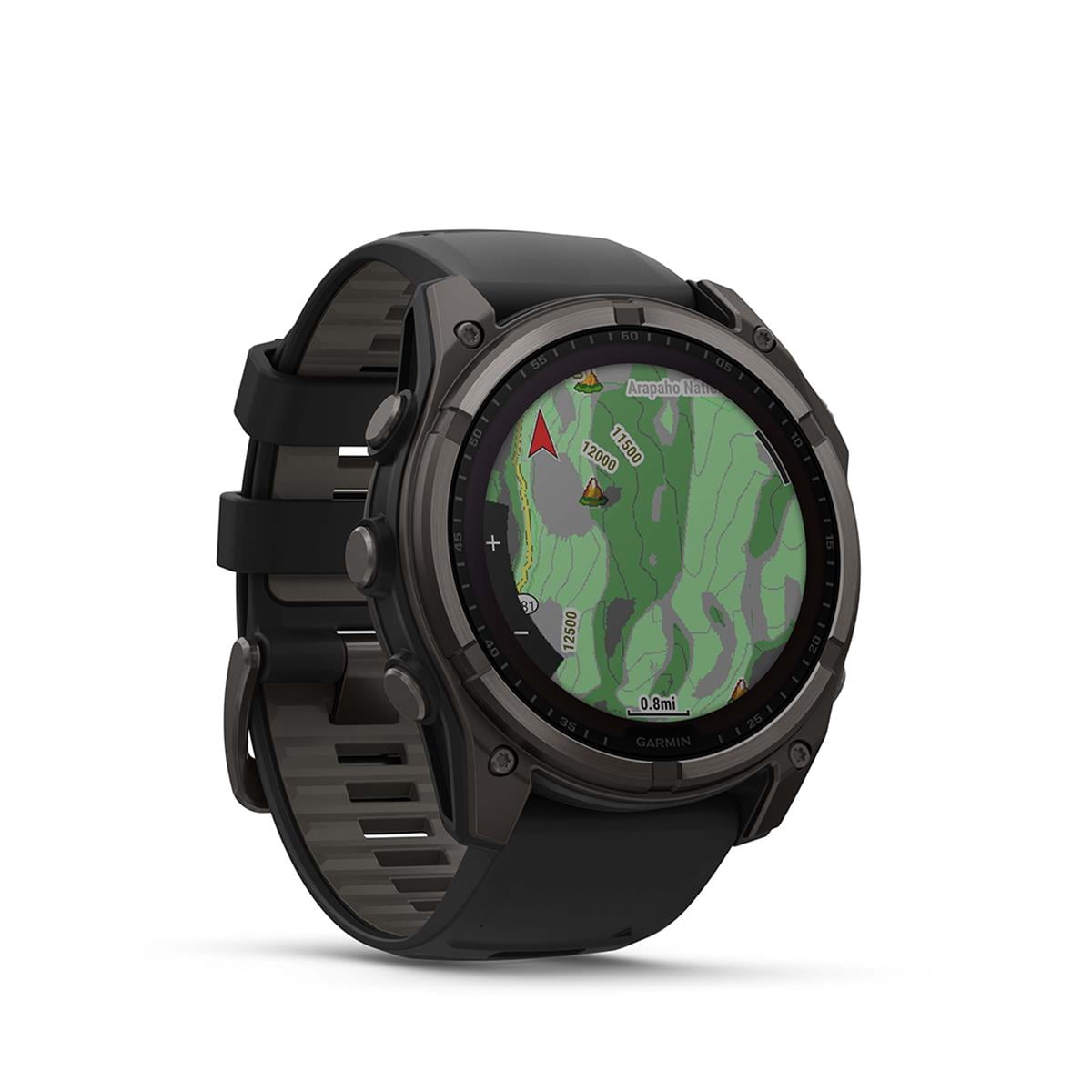 Garmin fenix® 8 47 mm, Solar Sapphire, Carbon Gray DLC Titanium with Black/Pebble Gray