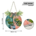 thumbnail image 3 of Potted Plants and Cats Front Door Porch Decoration Hanging Sign with Artificial Green Plants and Bow for Home Outdoor Indoor, 3 of 7