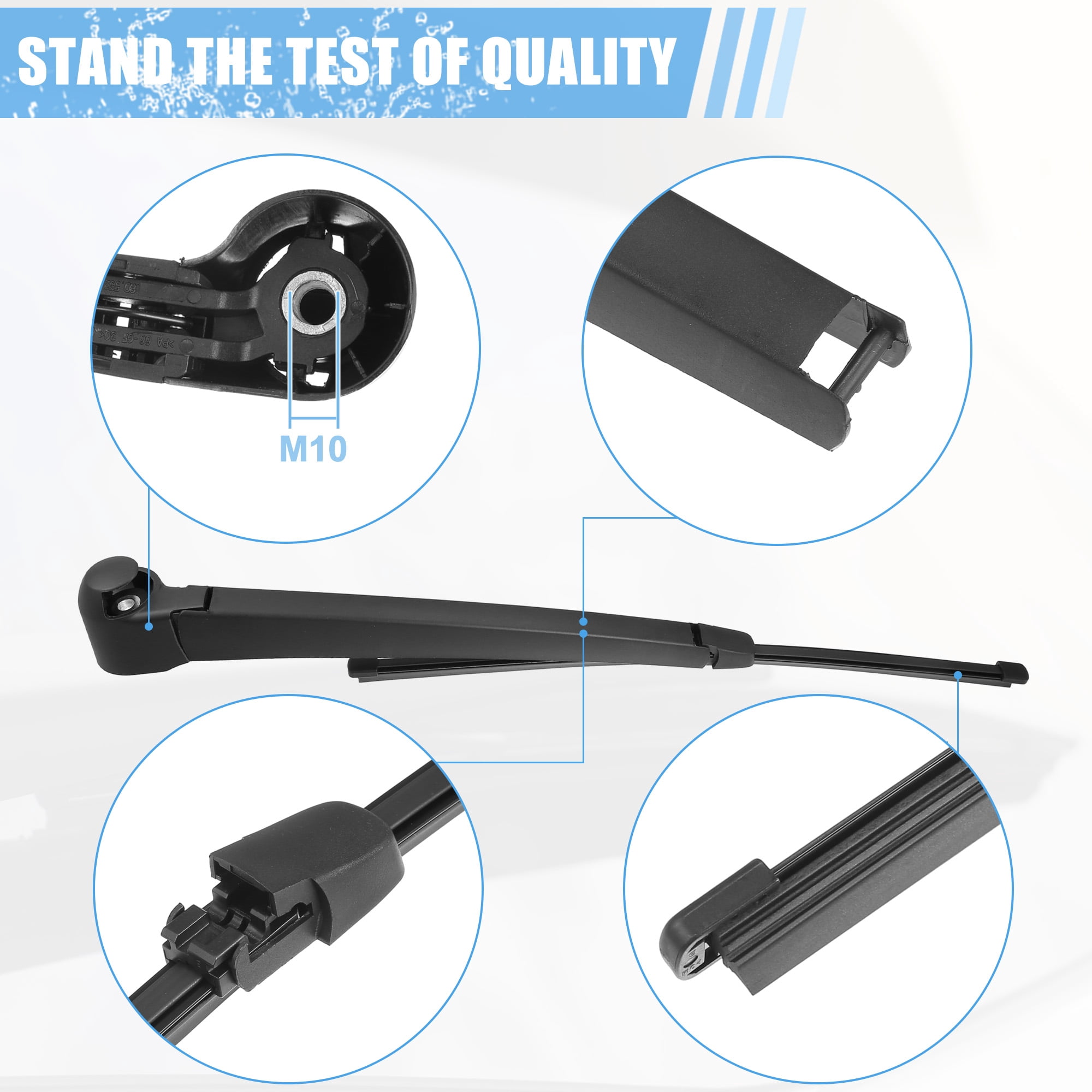 Unique Bargains Rear Wiper Blade Arm Set for VW Tiguan 2007-2015 Pack of 3