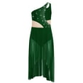 thumbnail image 4 of Kaerm Girl's Ballet Dance Gymnastics Leotard Dress Latin Jazz Performance High-Low Skirt Lyrical Dancewear Green 8, 4 of 6