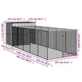 thumbnail image 2 of vidaXL Dog House Light grey Galvanized steel Large Durable Dog House, 2 of 2