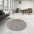 thumbnail image 4 of Ahgly Company Machine Washable Indoor Square Industrial Modern Rose Dust Purple Area Rugs, 3' Square, 4 of 7