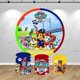 thumbnail image 2 of Fondo redondo de la Patrulla Canina, cubierta para fiesta de primer cumpleaños de niños, fondo para baby shower, dibujos animados, perros, círculo, cilindro, pedestal para evento, decoración, 2 of 5