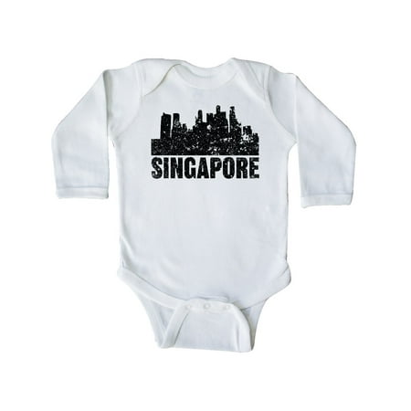 

Inktastic Singapore City Skyline with Grunge Gift Baby Boy or Baby Girl Long Sleeve Bodysuit